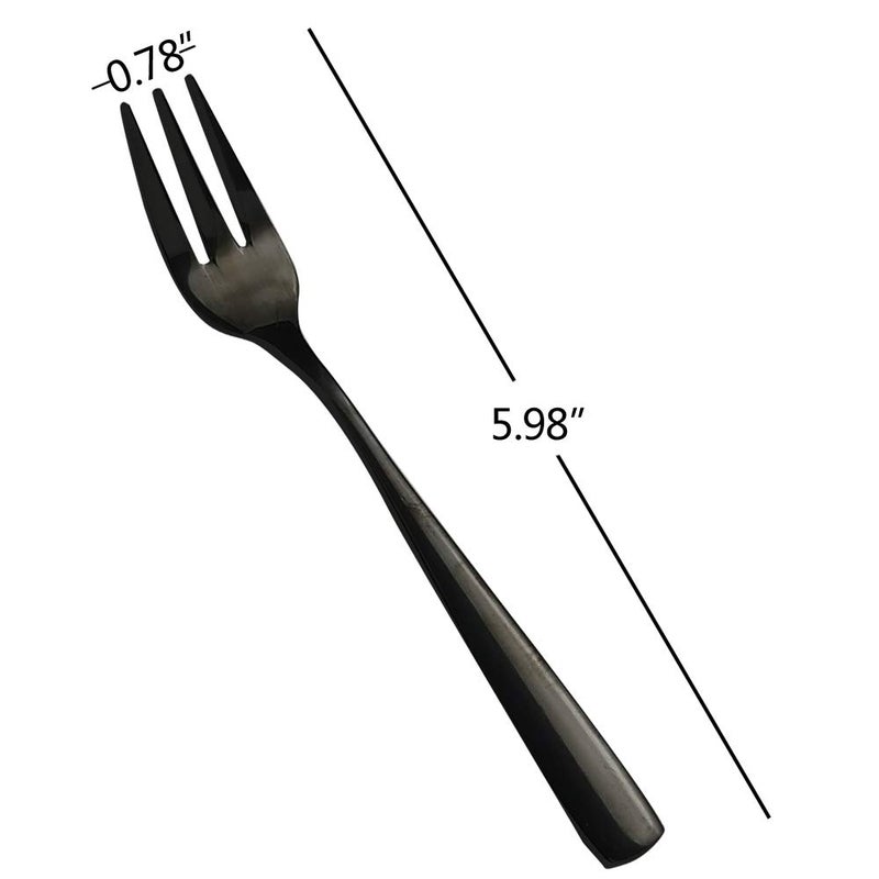 Teyyvn 16-Piece Dessert Fork, Stainless Steel 3-Tines Fork, Appetizer Forks, Black - Image 3